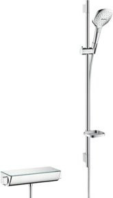 Hansgrohe Raindance Select E 120 Duschset mit Brausestange und Thermostat in Chrom und Weiß - Bild 1