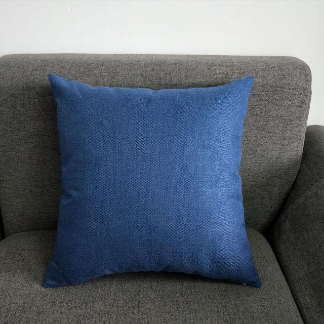 Yiran Furniture Kissenbezug aus Leinenstoff in Blau, quadratisch, B/T/H: 50 x 50 x 50 cm - Bild 1