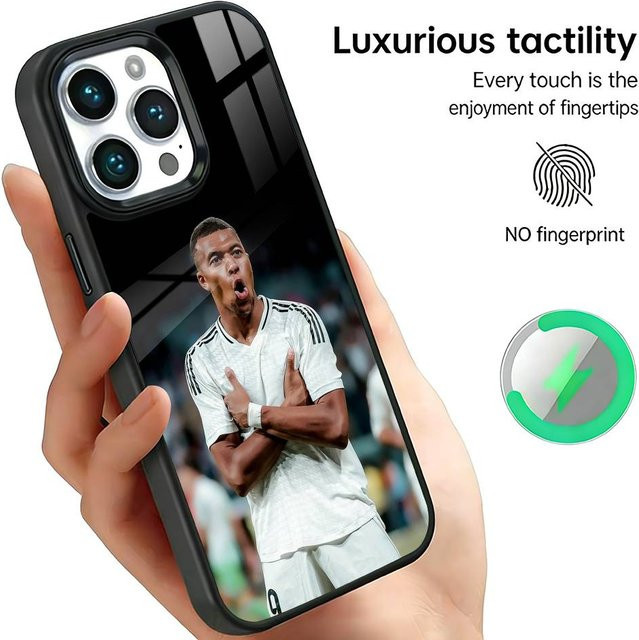 Magnetische Handyhülle Kylian Mbappé Fußballstar für iPhone 11 bis iPhone 17 Pro Max, Schwarz - Bild 1