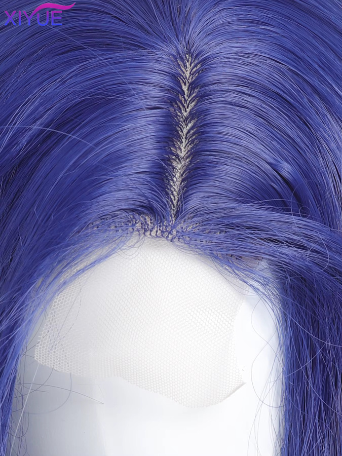 XIYUE Perücke Damen, blau gewellt, synthetisch - Bild 3