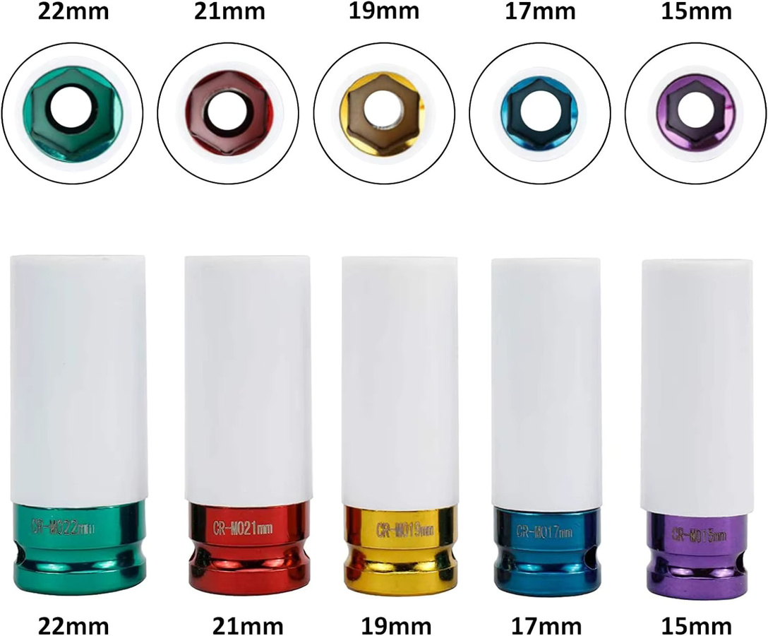 NIUXIANG Antriebsrad Schutz Schlagbuchsen Set aus Kunststoff in den Größen 15mm, 17mm, 19mm, 21mm und 22mm - Bild 2