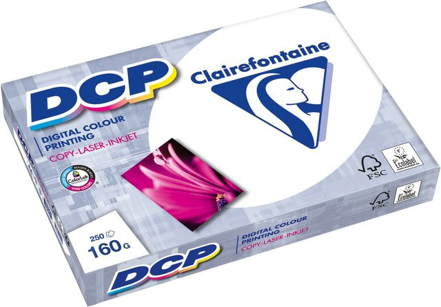 Clairefontaine Farblaserpapier DCP DIN A4, 160g, 250 Blatt, Weiß, Satin-Finish - Bild 1