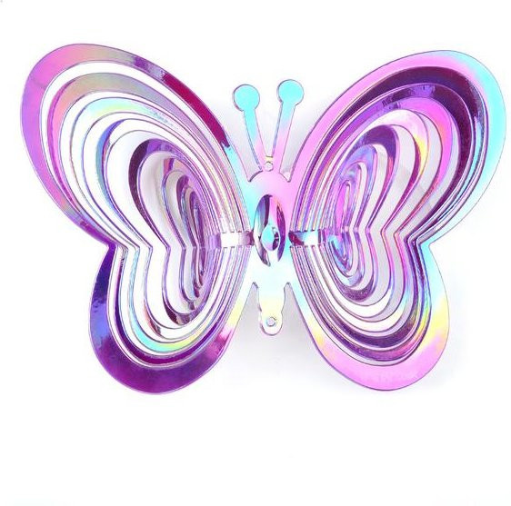 Zeling 3D Schmetterling Vogel Repeller Windspiel als hängende Garten Dekoration in Violett - Bild 1