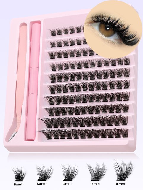 GROINNEYA Wimperncluster-Set, Einzelwimpern, 10–18 mm - Bild 1