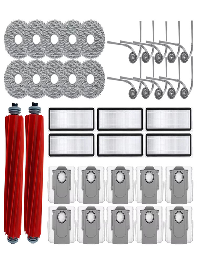 Roborock Qrevo S Pro Zubehör-Set mit Hauptbürste, Seitenbürste, Wischmopp, Hepa-Filter und Staubbeuteln in Multicolour - Bild 2