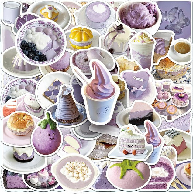 Charile Taro Paste Dessert Ästhetische Aufkleber, multicolor, Papier - Bild 1