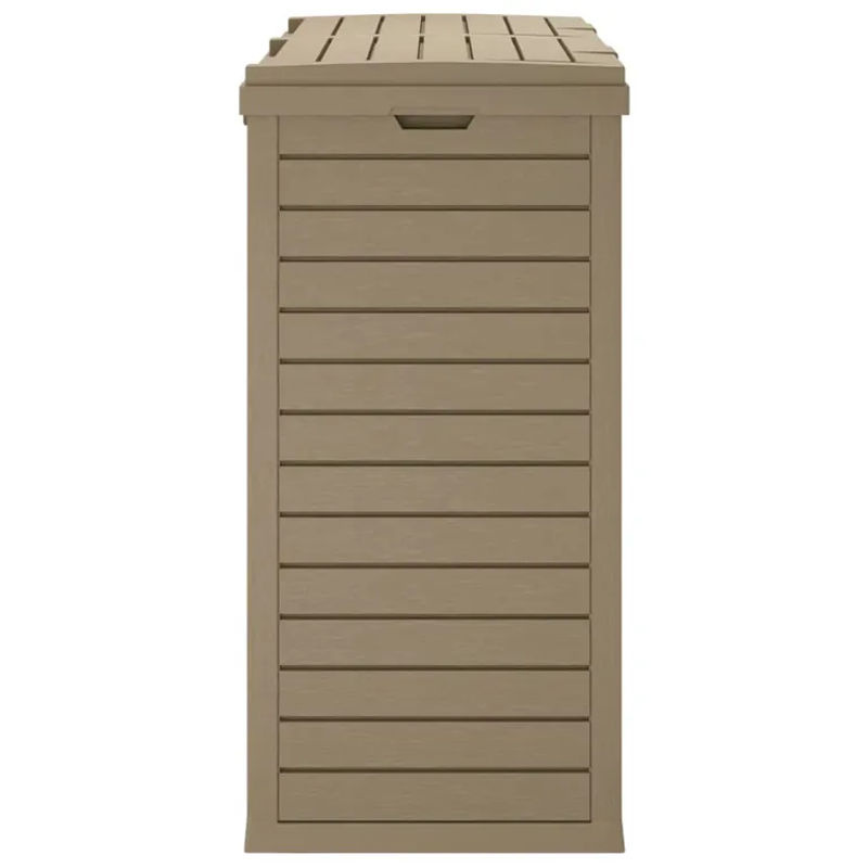 Vidaxl Außenmülleimer aus PP, Hellbraun, H x B x T: 86 x 78 x 41 cm - Bild 4