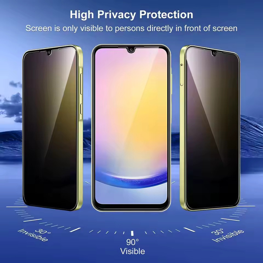 3er Pack Anti-Spy Sichtschutzfolien für Samsung Galaxy S23 FE, A03 Core, A12, M21, M31 und Xcover 6/7, Displayschutzglas transparent - Bild 5