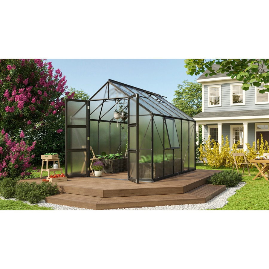 Vitavia Gewächshaus Olymp 8300 mit 6 mm Polycarbonat in Schwarz, B: 257 cm, T: 325 cm - Bild 3