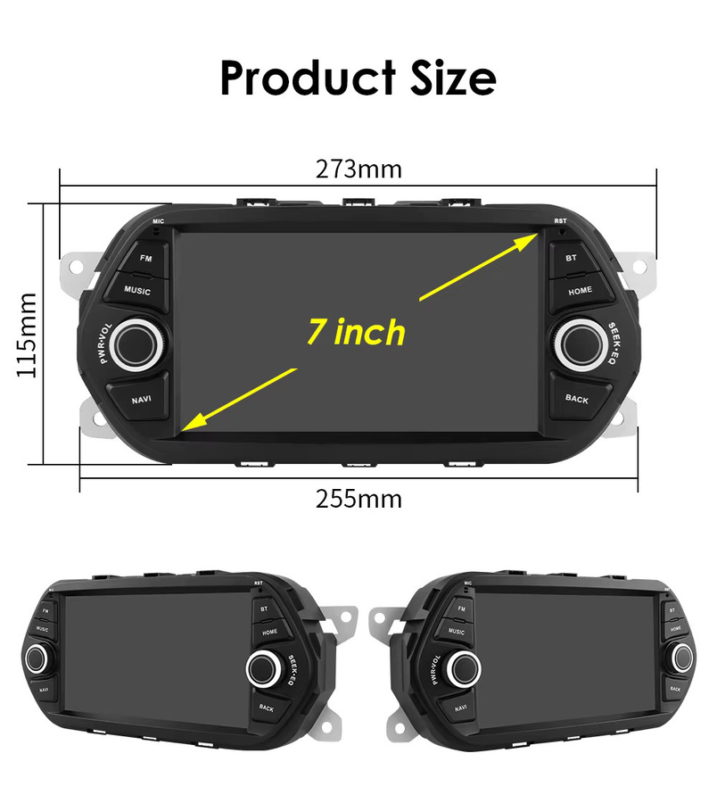 Hizpo 7 Zoll Bluetooth Auto Radio für FIAT TIPO EGEA 2015 - 2017 Stereo Multimedia Video Player mit GPS, 4G, CarPlay und Android Auto in Schwarz - Bild 5