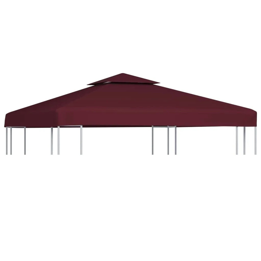 vidaXL Pavillon-Dachplane mit Kaminabzug aus Polyester, Weinrot, B/T/H: 3 x 3 x 0 m - Bild 2
