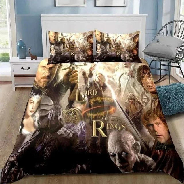 Bettwäsche Set Der Herr der Ringe Hobbit 3D Druck mit Bettdecke und Kissenbezügen, Multicolor, B/H: 240 x 210 cm - Bild 1