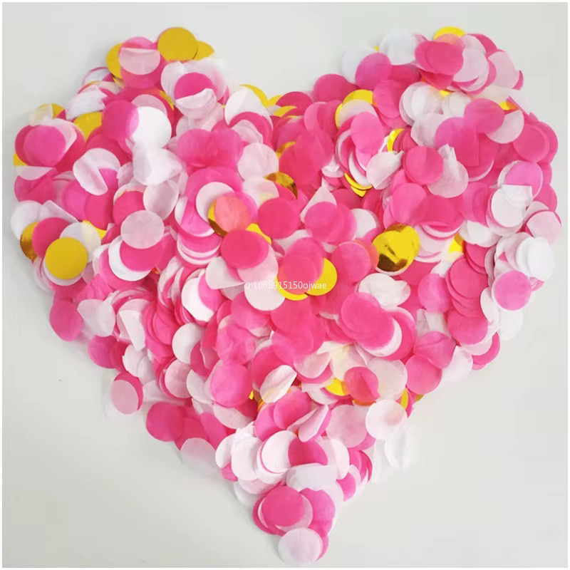 MOONBIFFY Konfetti Punkte in Metallic Rose Gold und Rose Pink Mix, runde Dekoration für Luftballons zur Hochzeit, Verlobung oder Baby Shower, 20 g, Durchmesser: 1,5 cm - Bild 1