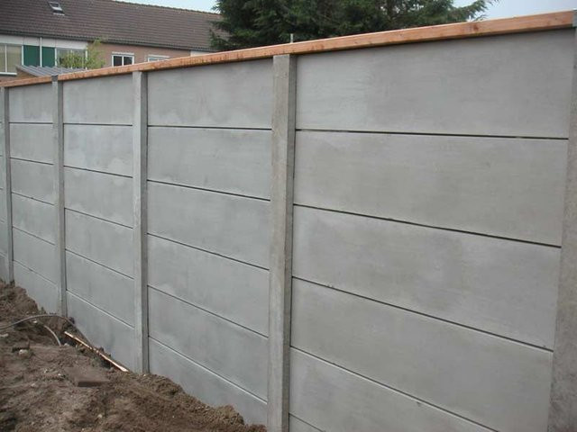 Betonzaun grau einseitig B: 200 cm, H: 193 cm - Bild 1