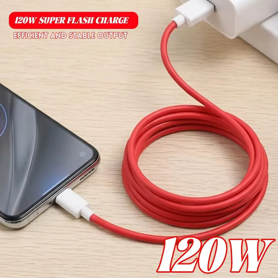 BAPPSUS USB A auf Typ C Schnellladekabel 120 W in Rot für iPhone 15 16 17, OnePlus, Huawei und Samsung - Bild 3