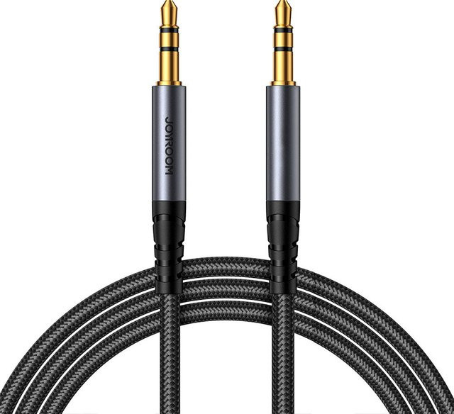 Joyroom SY-A08 AUX Stereo-Audiokabel 3,5 mm auf 3,5 mm, Schwarz, 1,2 m - Bild 1