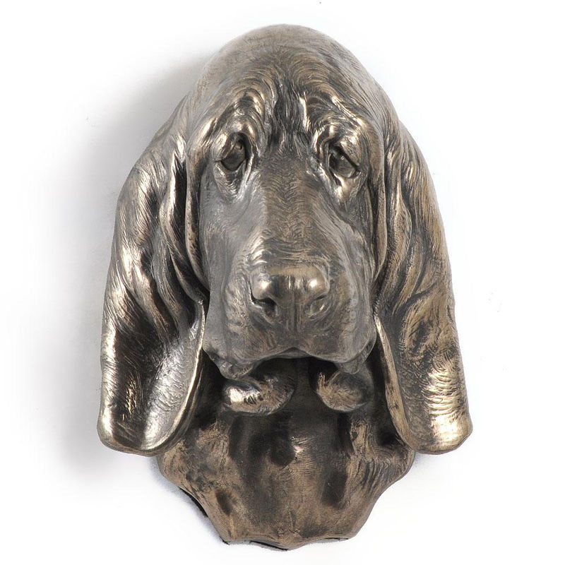Art-Dog Basset Hound Hundestatue als hängende Büste in Braun aus Kunstharz und Metall - Bild 2