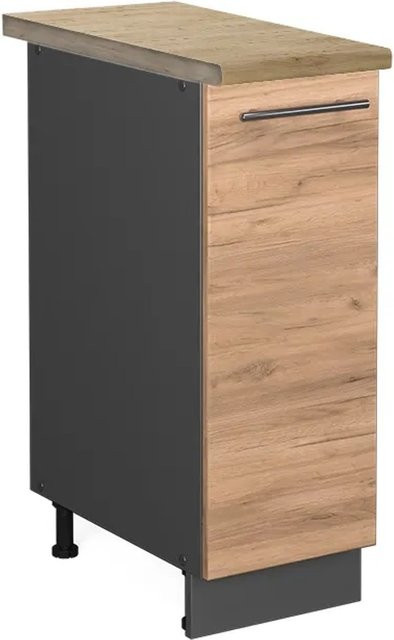Vicco Apothekerschrank Fame-Line Goldkraft Eiche/Anthrazit Wandmontage B/H/T: 30 x 82 x 60 cm - Bild 1