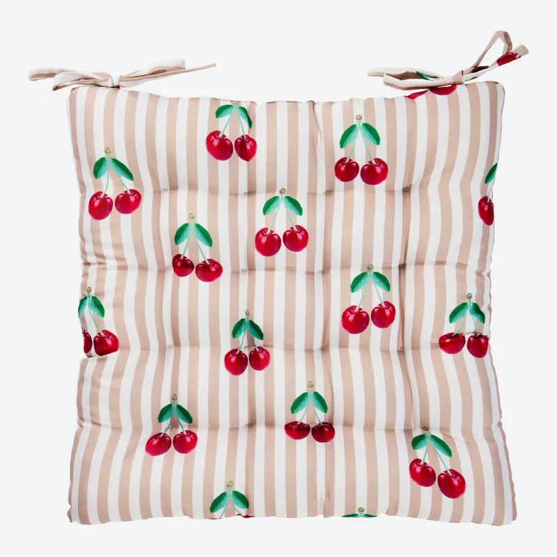 NKD Outdoor-Stuhlkissen aus Polyester in Rot, wasserabweisend, B/T/H: 40 x 40 x 5 cm - Bild 2