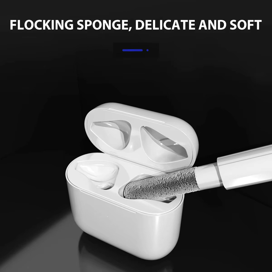 Reinigungsset für Apple AirPods 1 2 3 Pro und Bluetooth Kopfhörer mit Reinigungsstift und Pinsel in Schwarz oder Weiß - Bild 2