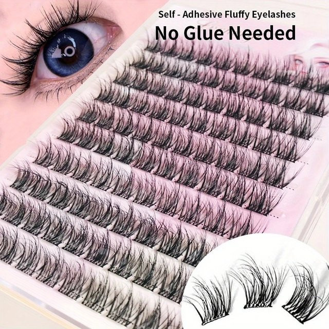 LIMEIKAI Falsche Wimpern Einzelcluster, 10-12mm, C-gebogen, Unisex - Bild 1