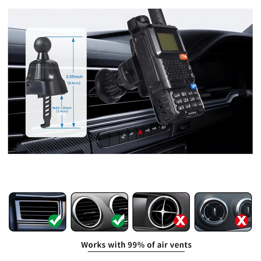 Zwei-Wege-Funkgerät-Halterung aus Stahl für Motorola, BaoFeng und Yaesu in Schwarz - Bild 5