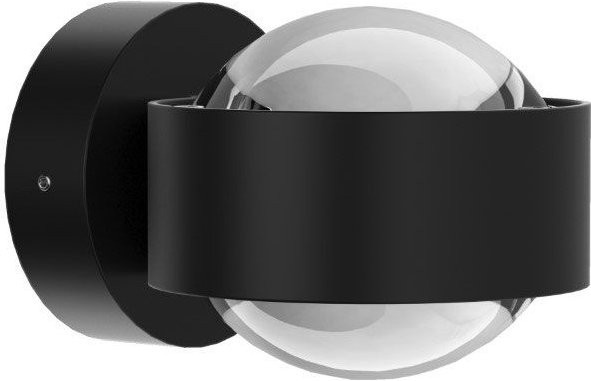 Top Light Puk Mini LED-Wandleuchte in Schwarz Matt mit klarer Glaslinse und warmweißem Licht (2700K) - Bild 1