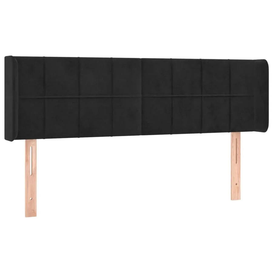 vidaXL LED Kopfteil aus Samt in Schwarz mit USB-Ladeport und integrierter Beleuchtung, B/T/H: 147 x 16 x 78/88 cm - Bild 2