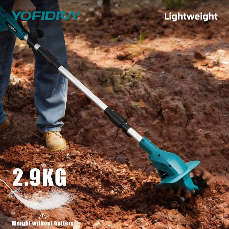 YOFIDRA Elektrischer Vertikutierer und Gartenkultivator als Bodenbearbeitungsmaschine für Makita 21V Akku - Bild 2