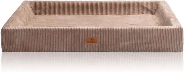 Knuffelwuff Hundebett Santiago Orthopädisch aus Cord in Braun XL mit abnehmbarem Bezug und rutschfester Unterseite - Bild 1