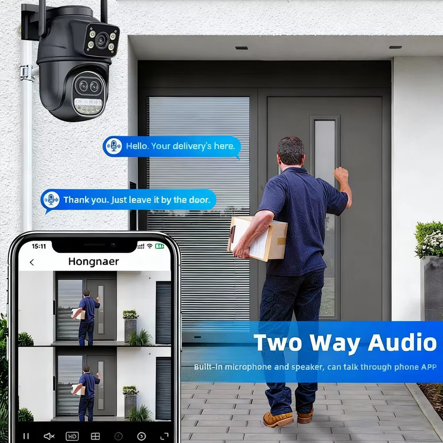Overscam PTZ WLAN Sicherheits-IP-Kamera mit Dual Screen, 12 MP Auflösung, 8-fachem Zoom und automatischer Verfolgung via iCSee - Bild 3