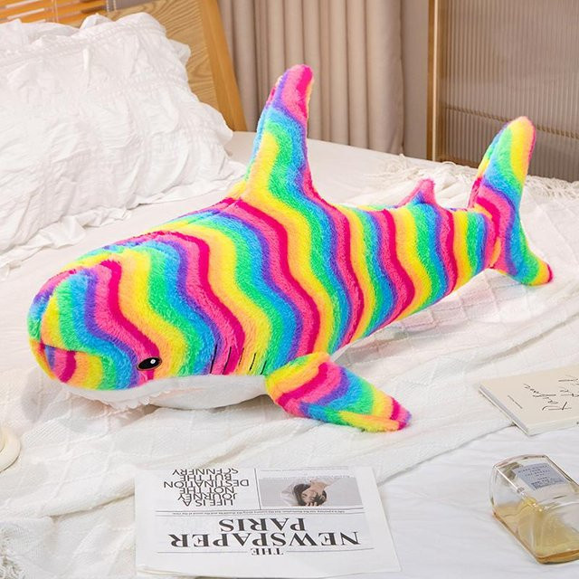 Wucifang Bags Haifisch-Stofftier, Plüsch / Textil, Bunt / Mehrfarbig, Schwarz, 40cm - Bild 1