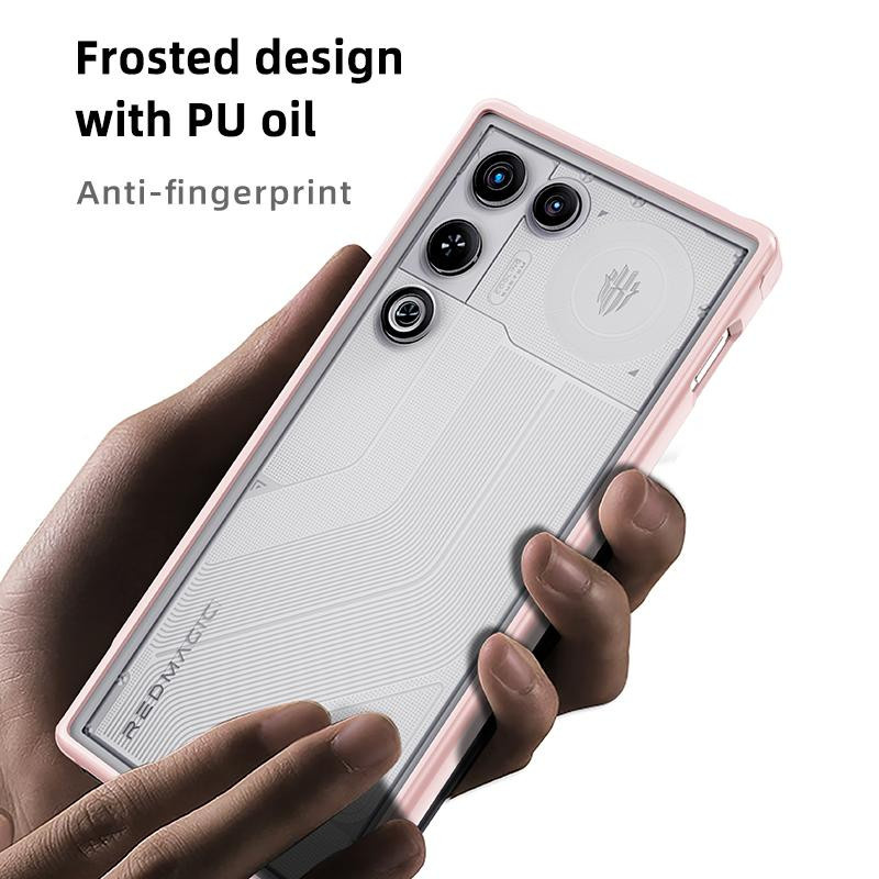 Magnetische und halbtransparente Schutzhülle für ZTE Nubia Red Magic 11 Air in Schwarz, Grau oder Pink aus mattem Hart-PC - Bild 2