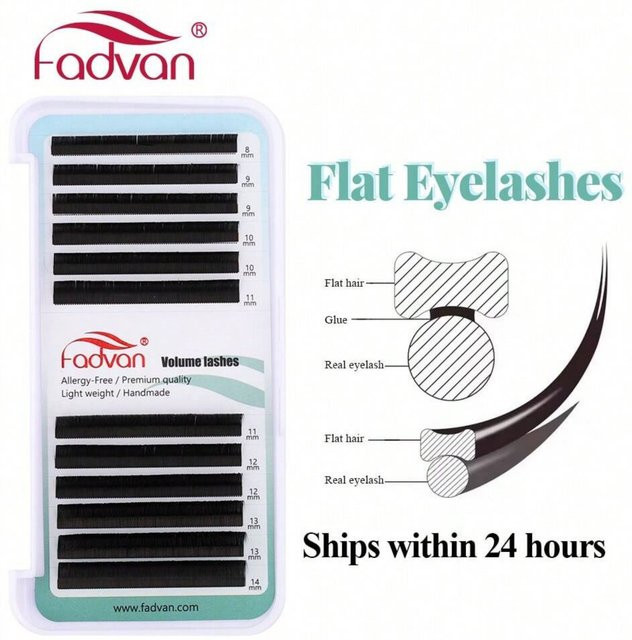 FADVAN Ellipse-Wimpern, Black, 0,15/0,20 mm, C/D-Locken, Unisex - Bild 1