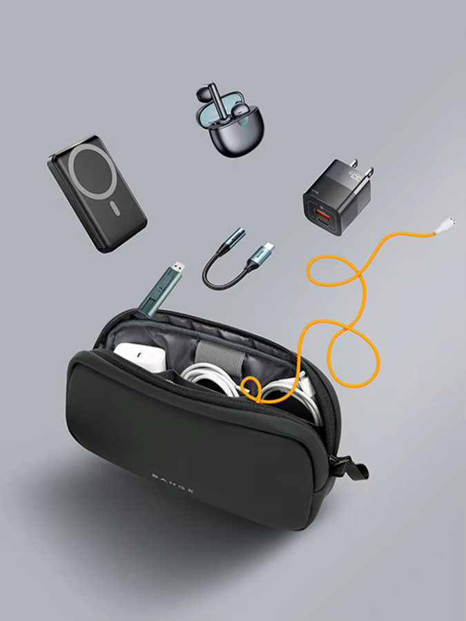 BANGE Reise-Organizer-Tasche für Elektronik-Gadgets und Zubehör in Schwarz - Bild 7