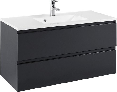 HELD MÖBEL Waschplatz Cardiff in Anthrazit Grau, Wandmontage, B/T/H: 100 x 47 x 56 cm - Bild 1