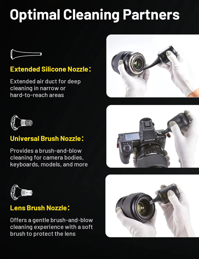 Nitecore BB Nano Elektronisches Fotografie-Reinigungswerkzeug-Set Luftgebläse in Schwarz - Bild 3