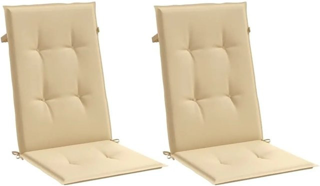 vidaXL Hochlehner-Auflagen 2er-Set Melange Beige aus Polyester, UV-beständig, B/H: 120 x 50 cm, Tiefe: 4 cm - Bild 1