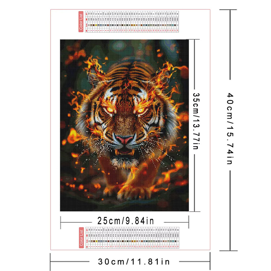 AZQSD Diamantmalerei 5D Tiger Fantasy Kunstset mit bunten Steinen als Mosaik-Wanddekoration - Bild 2