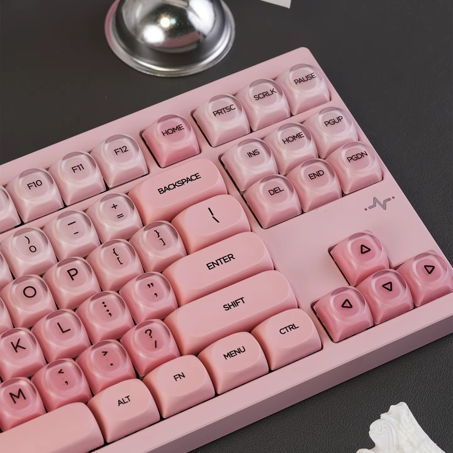 Venit Keys Tastenkappen-Set Erdbeer-Design in Rosa, 132 Tasten HOA-Profil aus PBT + PC für mechanische MX-Tastaturen - Bild 2