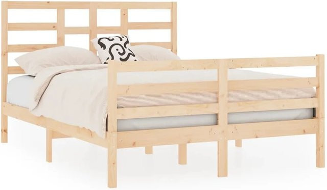vidaXL Massivholzbett aus Kiefernholz in Braun, B/T/H: 140 x 190 x 104 cm - Bild 1