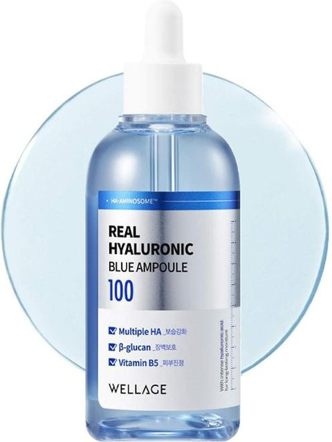 WELLAGE Echte Hyaluron Blaue Ampulle Serum, 75 ml, für trockene Haut - Bild 1