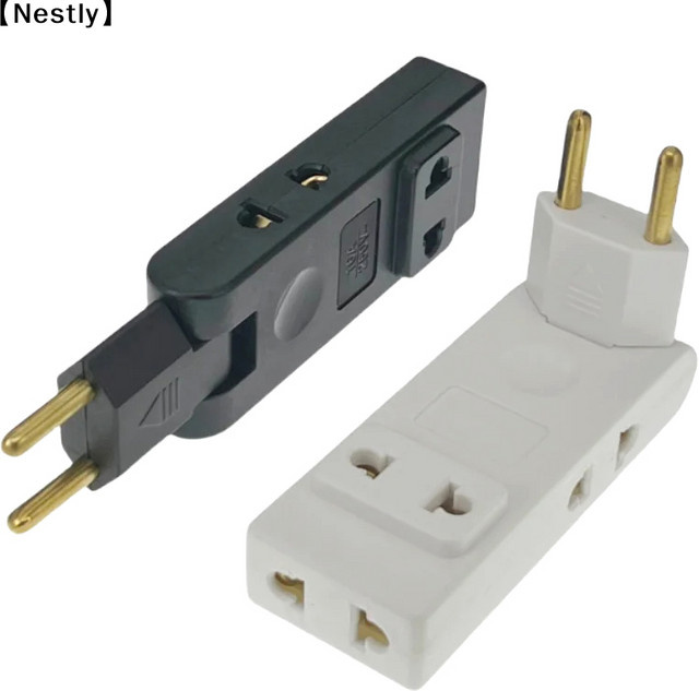 Nest 4-in-1 Wandsteckdosenverlängerung und Reiseadapter mit 180-Grad-Stecker in Schwarz - Bild 1