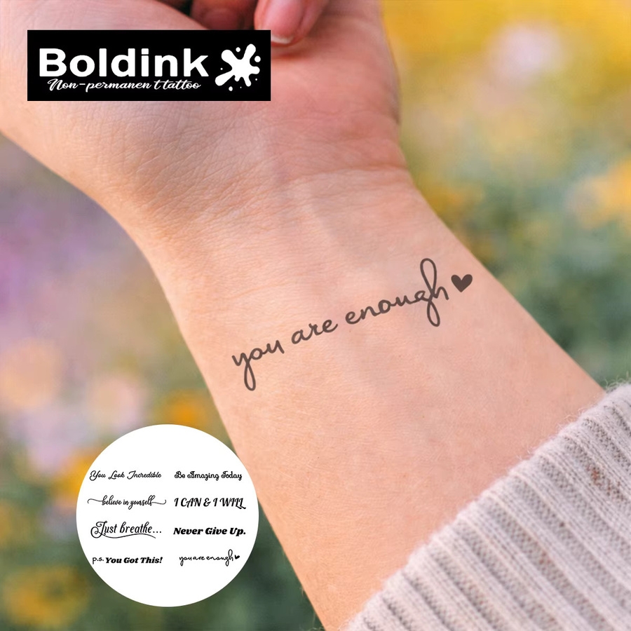 BOLDINK English Moisturizing Tattoo Sticker, Unisex, wasserfest - Bild 2