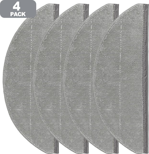 LEENKEA 4er-Pack Mikrofaser-Ersatzpads für Roborock Q10 X-5+, Q10P und Q8 Max Pro Wischtücher in Grau - Bild 1