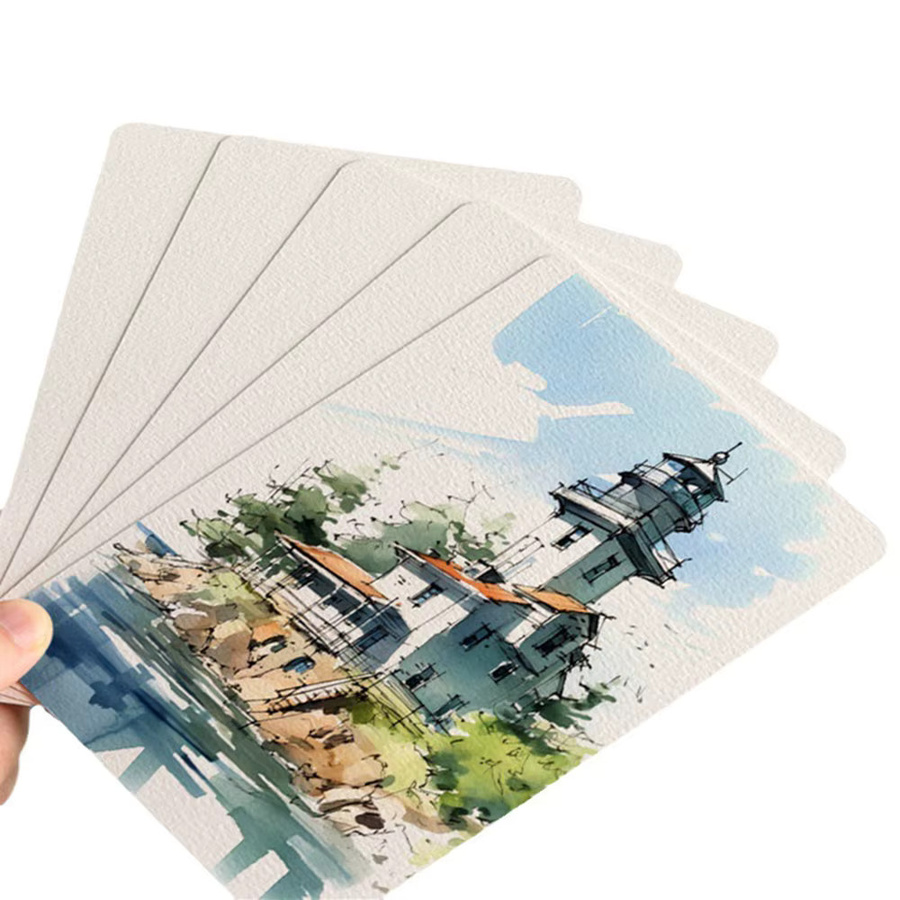 KEANG Aquarellpapier-Postkarte aus Holzfasern mit grober Körnung, 300g, Weiß - Bild 2