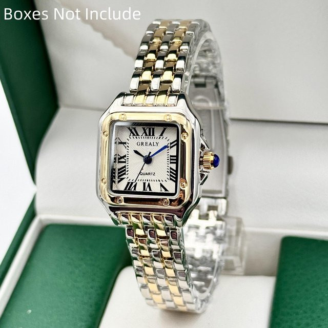 Armbanduhr Edelstahl, Gold, Grau, Quarz, Damen - Bild 1