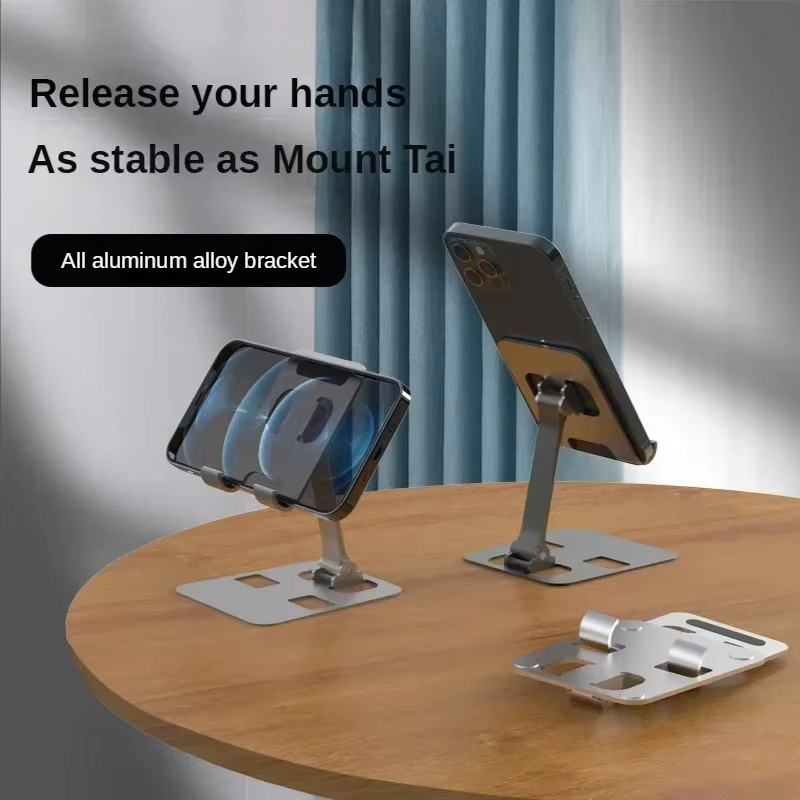 VIKEFON Faltbarer Handyhalter aus Aluminiumlegierung für iPhone und Tablet, Desktop-Ständer in Schwarz oder Silber - Bild 4