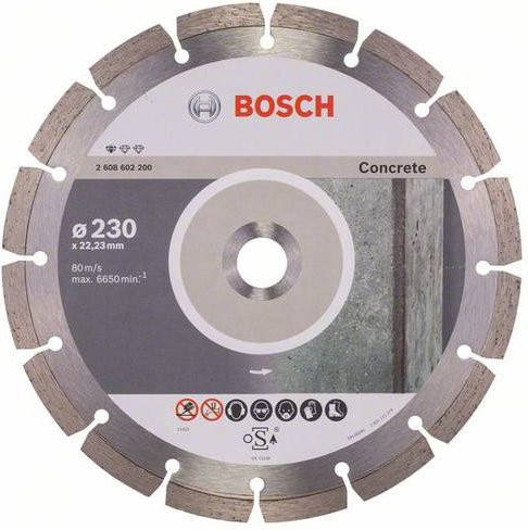 Bosch Diamanttrennscheibe Standard for Concrete in Silber, Durchmesser: 230 mm, Bohrung: 22,23 mm, Dicke: 10 mm - Bild 1