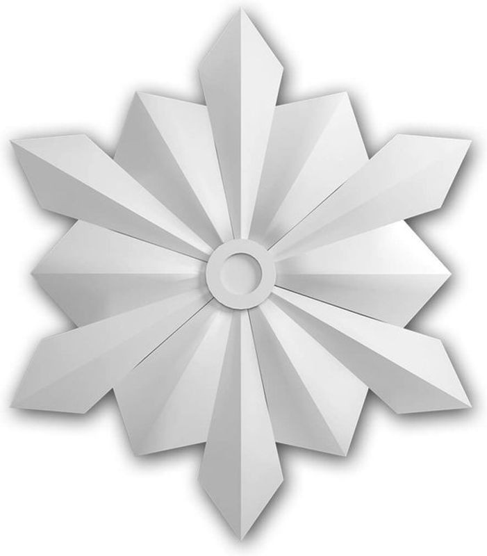 Profhome Decor Medallion Zierelement Rosette im Art Déco Stil, Weiß, Durchmesser: 38 cm - Bild 1